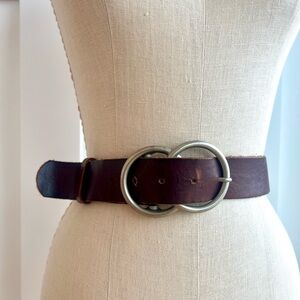 🍪 Urban Outfitters Brown Leather Belt with Silver Buckle